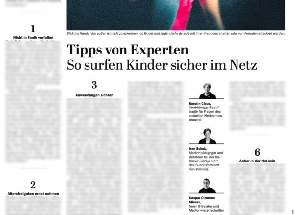 Foto des Tagesspiegel-Artikels zu Cyber-Grooming